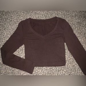 Shein cropped long sleeve tee